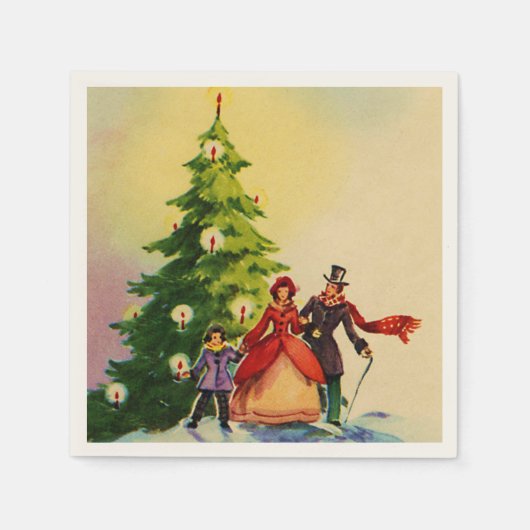 Dickens style Christmas illustration Servet (Voorkant)