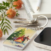 Dickens style Christmas illustration Sleutelhanger (Voorkant Rechts)