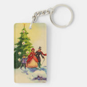 Dickens style Christmas illustration Sleutelhanger (achterkant)