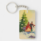 Dickens style Christmas illustration Sleutelhanger (Voorkant)