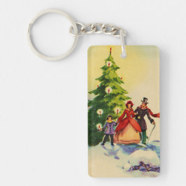 Dickens style Christmas illustration Sleutelhanger