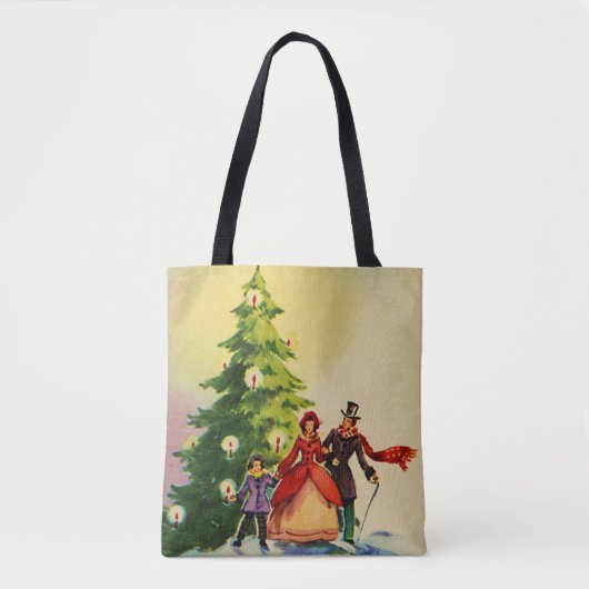 Dickens style Christmas illustration Tote Bag (Voorkant)