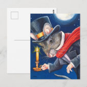 Dickens Waterverf met kerstscrolloge Briefkaart (Voorkant / Achterkant)