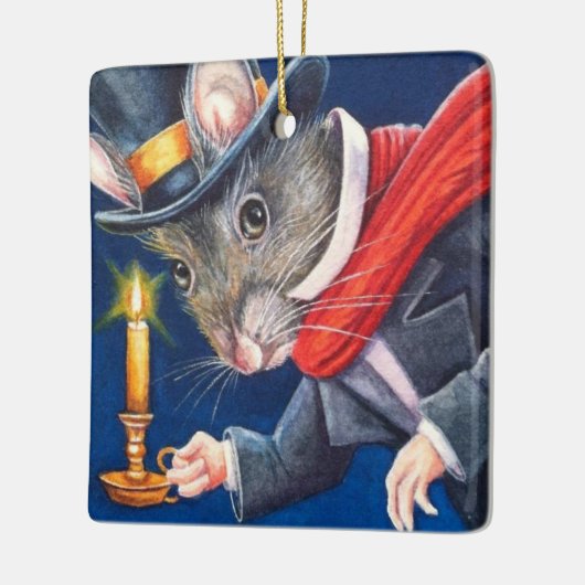 Dickens Waterverf met kerstscrolloge Keramisch Ornament (Links)