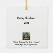 Dickens Waterverf met kerstscrolloge Keramisch Ornament (Achterkant)