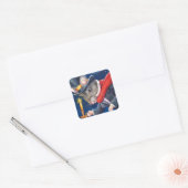 Dickens Waterverf met kerstscrolloge Vierkante Sticker (Envelop)