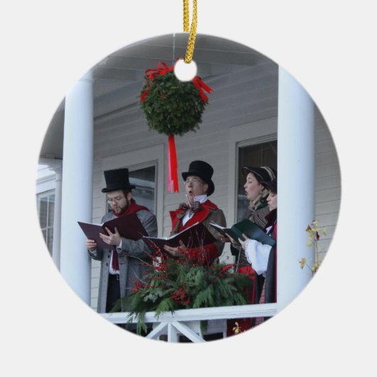 Dickensian Carolers Keramisch Ornament (Voorkant)