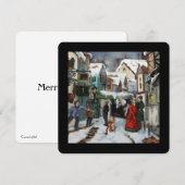 Dickensian Kerstcarol Village Scene Personal Feestdagenkaart (Voorkant / Achterkant)