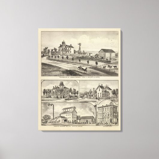 Dickinson County Residences, Kansas Canvas Afdruk (Voorkant)