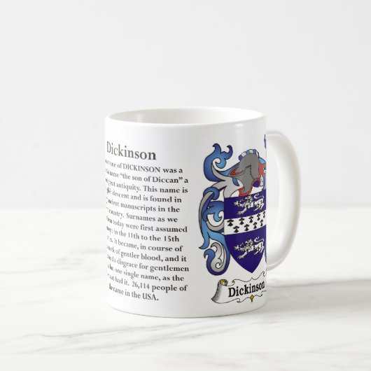 Dickinson Family Coat of Arms Mok (Voorkant rechts)