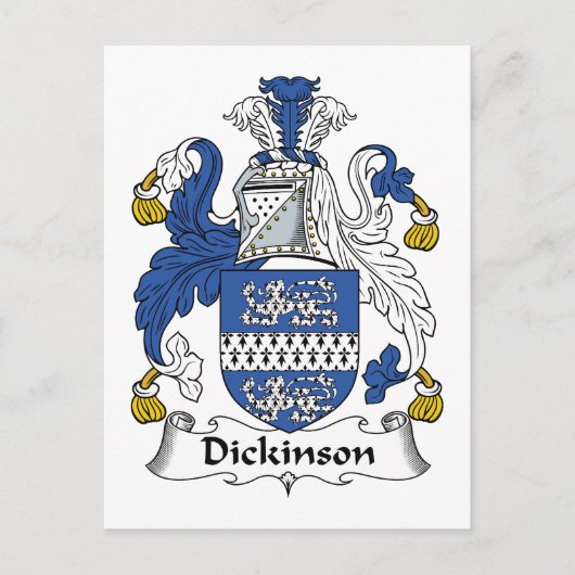 Dickinson Family Crest Briefkaart (Voorkant)