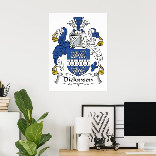 Dickinson Family Crest Poster (Thuiskantoor)