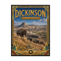 Dickinson North Dakota Vintage Art Deco Gouden Tij