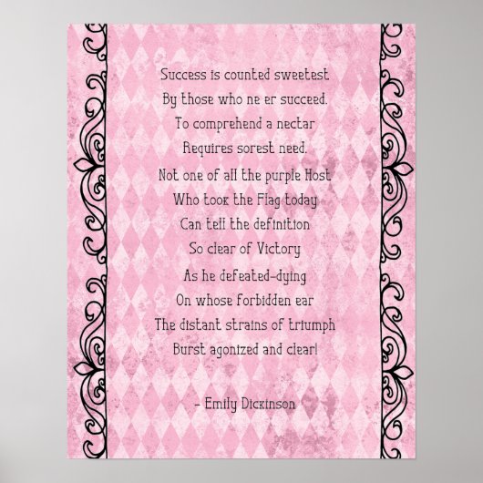 Dickinson's Success Sweetest Poem Pink Poster (Voorkant)