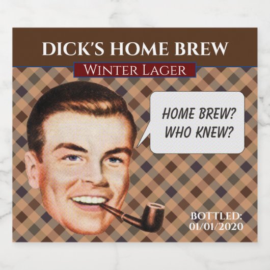 Dick's Home Brew Flessenlabel Bier Etiket (Enkel label)
