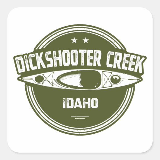 Dickschutter Creek Idaho Kayaking Vierkante Sticker (Voorkant)
