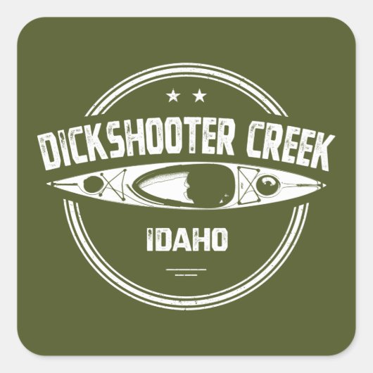 Dickschutter Creek Idaho Kayaking Vierkante Sticker (Voorkant)