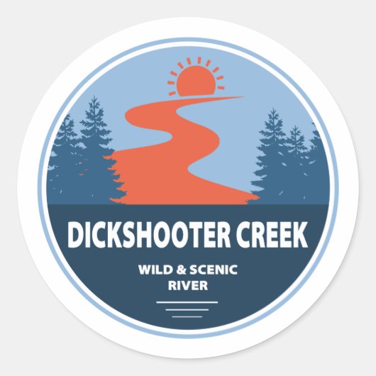 Dickschutter Creek Wild en de Schilderachtig rivie Ronde Sticker (Voorkant)