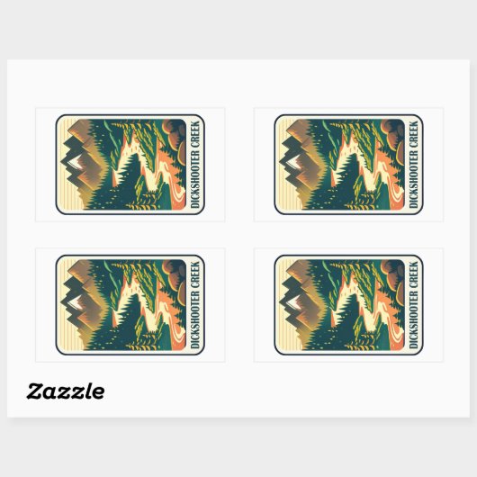 Dickshooter Creek Idaho kleuren Rechthoekige Sticker (Vel)