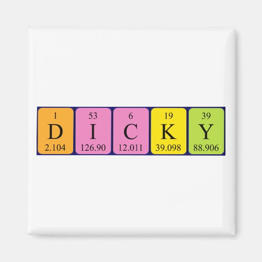 Dicky periodiek table name magnet (Voorkant)