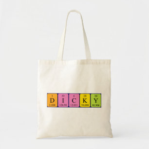 Dicky periodieke tabelnaam canvas tas