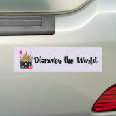 Dicover the World Camera met Europese landmerken Bumpersticker (Op auto)