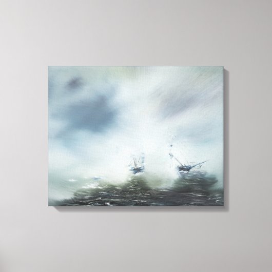 Dicovery heeft clearing in the sea mist Captain Canvas Afdruk (Voorkant)