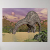 Dicraeosaurus dinosaur drink 3D rendering Poster (Voorkant)