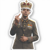 Dictator Mbappe Middelvinger ,mbappe dictator meme Sticker (Voorkant)