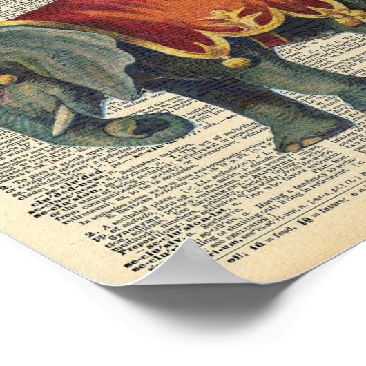  dictionary Art Circus Elephant Love Poster (Hoek)