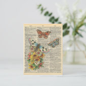 dictionary Art Colorful Butterflies Briefkaart (Staand voorkant)