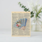  dictionary Art Feminine Folding Fan Briefkaart (Staand voorkant)
