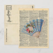  dictionary Art Feminine Folding Fan Briefkaart (Voorkant / Achterkant)