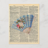 dictionary Art Feminine Folding Fan Briefkaart (Voorkant)