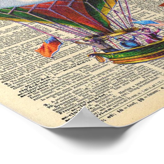  dictionary Art Hot Air Ballon Circus Poster (Hoek)