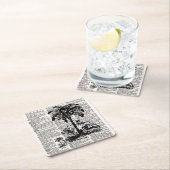 Dictionary Art Palm Tree Kartonnen Onderzetters (Insitu)