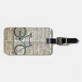 DICTIONARY Art Print Blue Bicycle Bike  Bagagelabel (Voorkant horizontaal)
