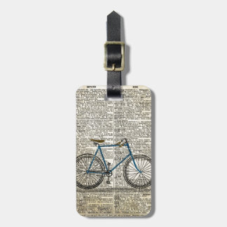 DICTIONARY Art Print Blue Bicycle Bike  Bagagelabel
