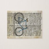 DICTIONARY Art Print Blue Bicycle Bike  Legpuzzel (Horizontaal)