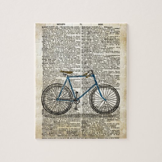 DICTIONARY Art Print Blue Bicycle Bike  Legpuzzel (Verticaal)