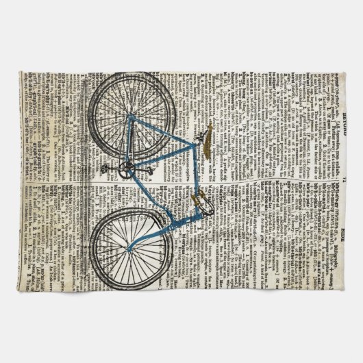 DICTIONARY Art Print Blue Bicycle Bike  Theedoek (Horizontaal)