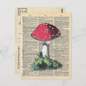 dictionary Art Red Mushroom Fairhouse Briefkaart (Voorkant / Achterkant)