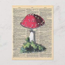  dictionary Art Red Mushroom Fairhouse Briefkaart