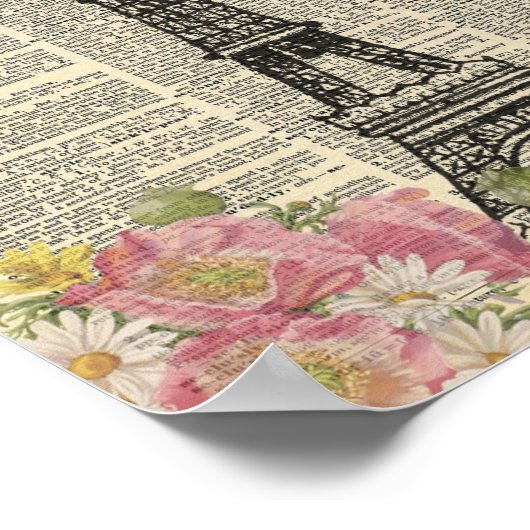  dictionary Art Romantic Paris Eiffel Tower Poster (Hoek)