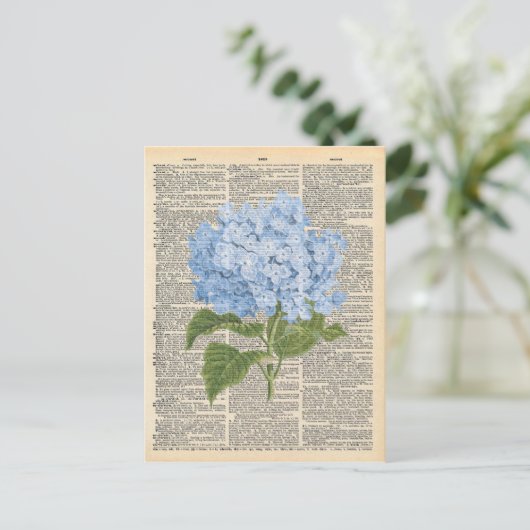  dictionary Art Soft Blue Lilacs Briefkaart (Staand voorkant)