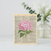 dictionary Art Soft Pink Lila Flowers Briefkaart (Staand voorkant)