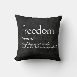 Dictionary Definition For FREEDOM on Black Kussen