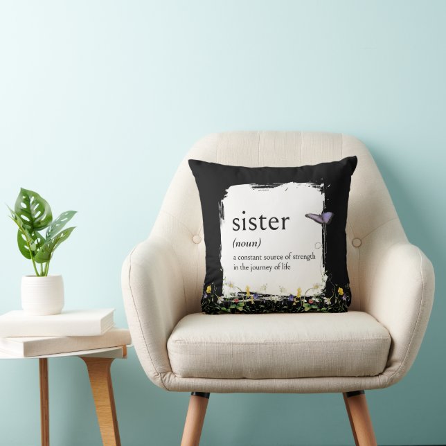 Dictionary Definition For SISTER With Wildflowers Kussen (Stoel)