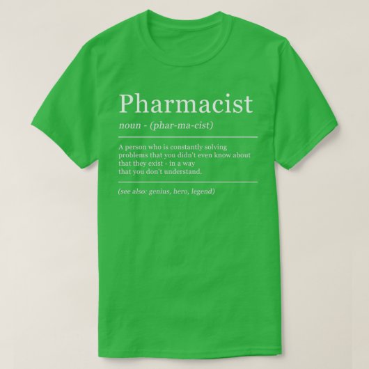 Dictionary Pharmacist Definition T-shirt (Design voorkant)