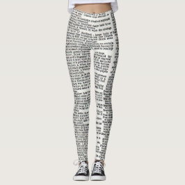 Dictionary print leggings